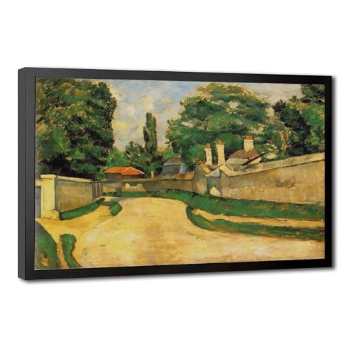 Impression sur toile Maisons le long d'une route Cezanne tableau 61x91cm