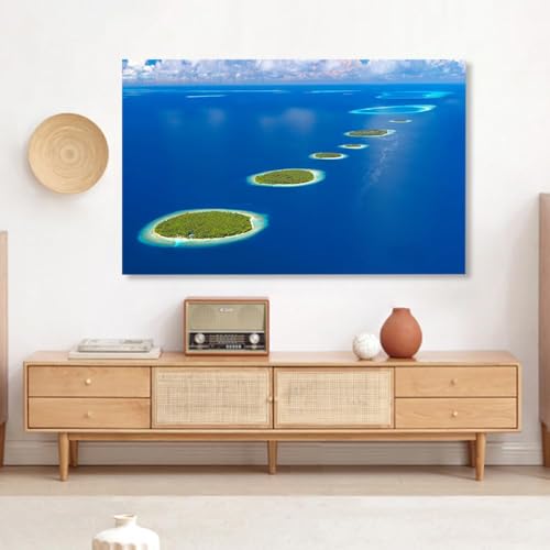 HSTANGKY Copertura Per TV Protezione Per Display TV Copertura Antipolvere Ultra Morbida Per TV Interni Per Schermi Piatti/curvi Protezione Elastica Per Monitor TV Blue Print-ocean2||75inch