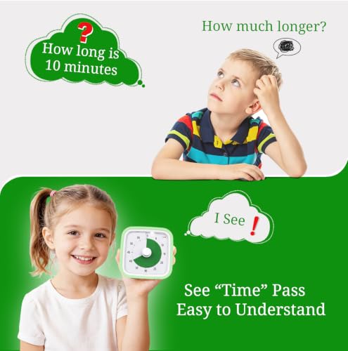 Visual Timer for Kids and Adult, 60-min Countdown Timer, LightGreen - Image 2