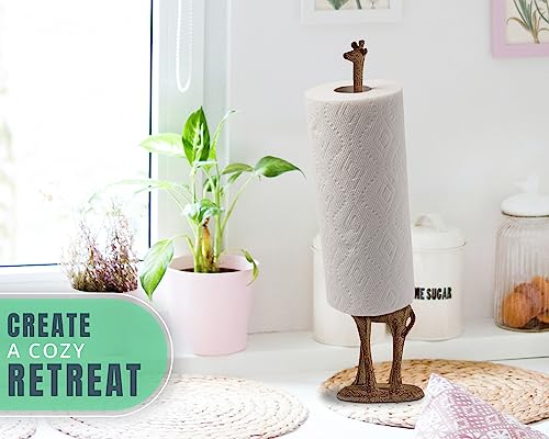 image for Paper Towel Holder or Free Standing Toilet Paper Holder- Cast Iron Gir