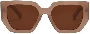 I-SEA Womens Olivia Polarized Sunglasses - Handcrafted Trendy Oversized Square Frames with Scratch-Resistant Lenses