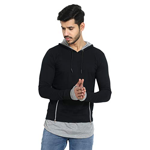 Black Collection Men’s Poly Cotton Hooded Neck Sweatshirt