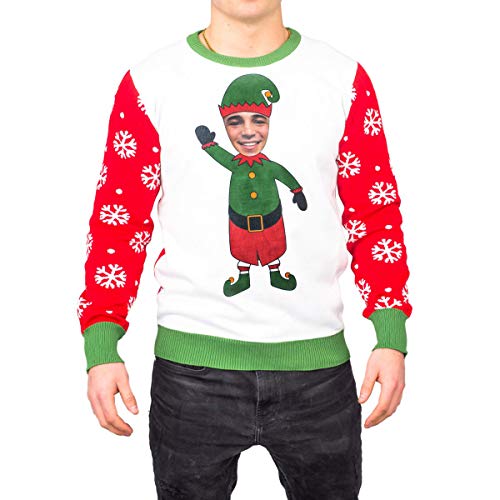 Custom Ugly Christmas Sweater Elf Yourself Upload Your Photo Sweater