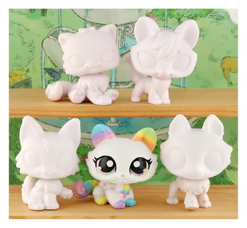 HAEUBDYAE White Base for Pet Shop Short Hair Cat Custom DIY Paint Design Your Pet (White 5pcs Bases)