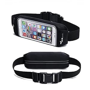 J.A.N-GreenLife Smartphone Running Belt – Waterproof Bum Bag for Mobile Phones, Wallet, Headphones for Sports, Jogging, Running, Cycling