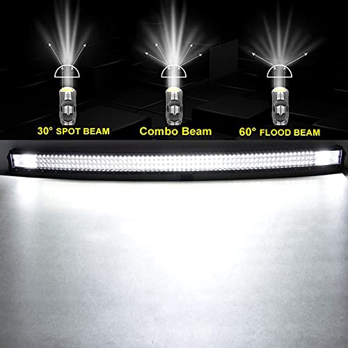 Image of Willpower 32 inch 405W Curved LED Light Bar 7D Lens Spot Flood Combo Beam Triple Row LED Work Driving Lights for Off Road ATV AWD SUV 4WD 4x4 Pickup,12V 24V Waterproof