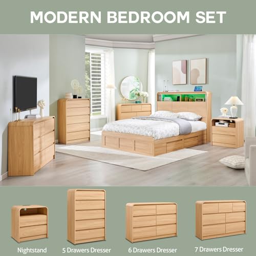 image for Aitjunz Modern 5 Drawers Dresser for Bedroom, 45