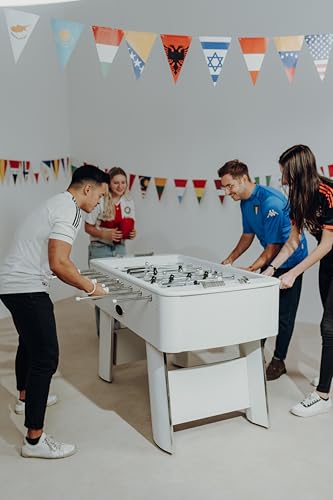 Kare Design Kicker Style, Weiß, Kickertisch, Fußballtisch, kugelgelagert, inkl. 4 Bälle, Figuren austauschbar, Fußballkicker, 90x125x145 cm (H/B/T) – Bild 4