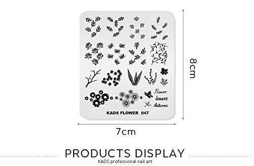 KADS Nagel-Stempelplatte Blume Natur Nail Art Stempel Schablone DIY Bild Schablone Maniküre Stamping Platte Schablone Werkzeuge (FL047) – Bild 7