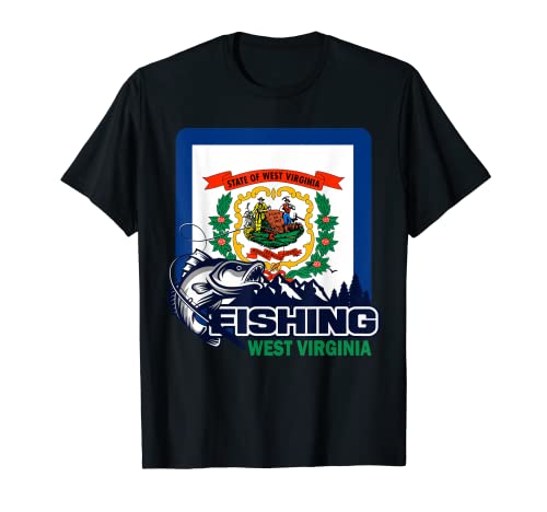 Bandera de Virginia Occidental - West Virginia Pesca Camiseta