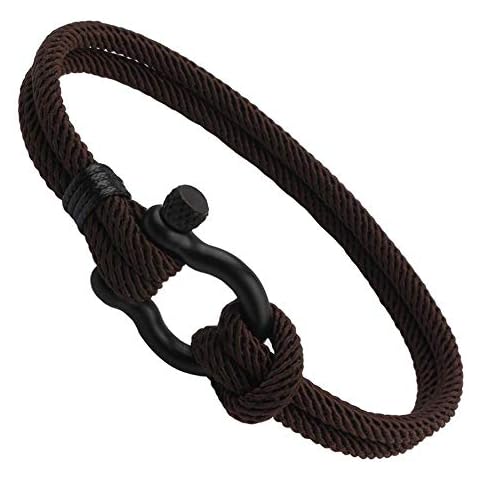 Mens Nautical Rope Braided Bracelet with Clasp for Mens Womens Unisex Friendship Bangle Anchor Wristband Handmade String Woven Cuff Bracelet Cover