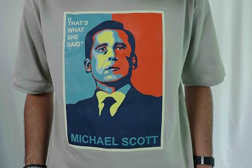 Image of Silly Panda Oversized Unisex Smoke Grey 'The Office' T-Shirt, Michael Scott That's What She Said Print, 100% Cotton