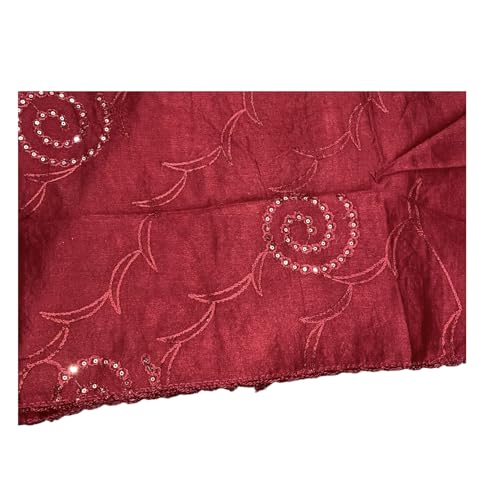 Image of LKC WOMEN'S SEQUENCE EMBROIDERED SELFDESIGN SOFT COTTON CHANDERI DUPATTA