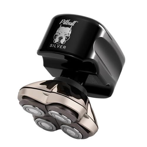 Skull Shaver Pitbull Silver Pro SX5 - Kopf- und Gesichtsrasierer - Elektrorasierer für Herren Nass & Trocken Kabellos Wasserfest - Verbesserte Leistung