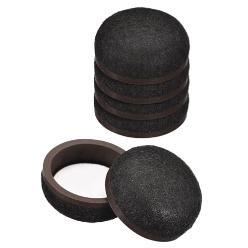 uxcell Furniture Sliders, 8Pcs 1 1/4" - Formed Felt Round Sliding Pads, Chair Glides for Carpeted Tile Vinyl Hardwood Floors (Black)