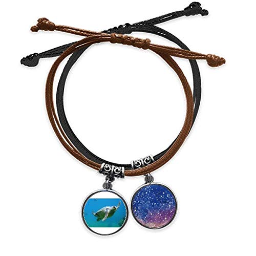 Bracelet tortue en corde tressée et cuir, le cadeau idéal pour amoureux de l'océan