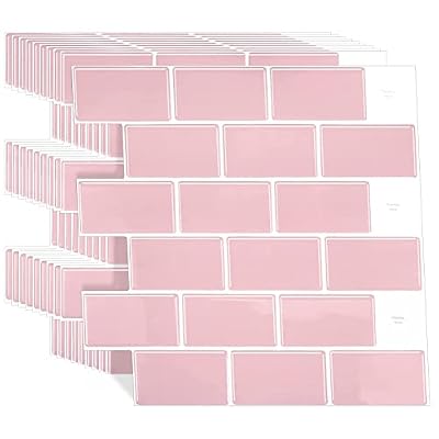WalDecoo Subway Tile Peel and Stick Backsplash Tile, 10-Sheet Premium Self Adhesive Tiles for Kitchen, Stronger Upgrade Adhesive, Pink Stick on Backsplash for Kitchen and Bathroom(12" × 12").