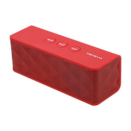 TECEVO T4 NFC Haut-Parleur sans Fil Bluetooth avec Basses améliorées, Microphone intégré Portable et Rechargeable 10 W RMS – Rouge
