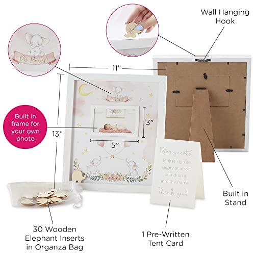 Image of Kate Aspen Baby Shower Guest Book Alternative, One Size, Pink Elephant