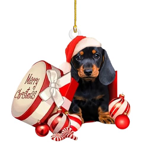 GKYQVE Dachshund Hundehänge Acryl Weihnachtsbaum Ornament Indoor...