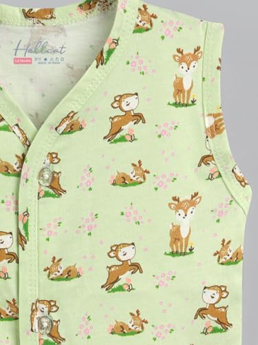 Image of HELLCAT 100% Cotton Front Open Jhabla Vest & T Shirt for Babies - Pack of 5 (Unisex,Sleeveless)