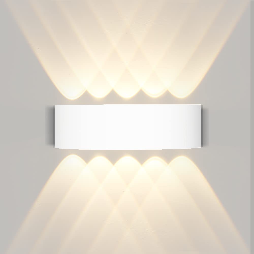 CANMEIJIA Up and Down Wall Lights,10W 3000K White IP44 Waterproof Aluminum Indoor Outdoor Wall Lights,Up and Down Light Outdoor,Outside Wall Light for Bedroom,Bathroom,Hallway,Garden