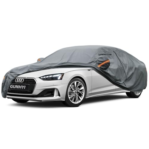 Image of GUNHYI Premium Car Cover Custom Fit Audi A5 /S5 Sedan, 16 Layers Heavy Duty Car Cover Waterproof All Weather with Zipper Door for Sun Rain Snow Dust Uv Protection