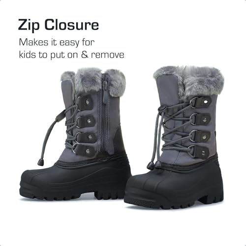 Dream Pairs MAPLE-6-GREY-SZ-4 Boys & Girls Knee High Winter Snow Boots Toddler/Little Kid/Big Kid,Size 4 Big Kid,Grey,Maple thumb #4