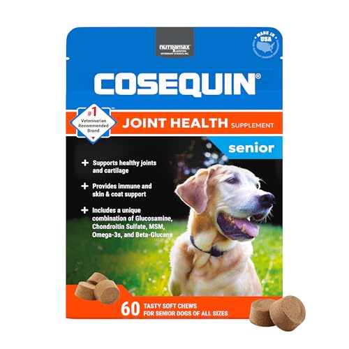Cosequin Senior Joint Health Supplement for Senior Dogs – With Glucosamine, Chondroitin, Omega-3 for Skin and Coat Health and Beta Glucans for Immune Support, 60 Soft Chews