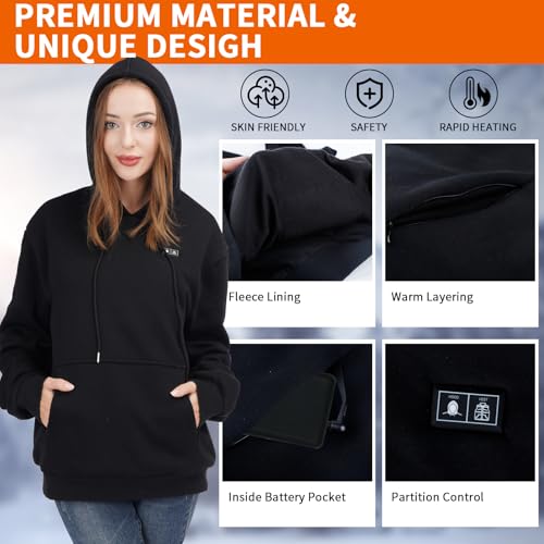 Vokora RPS-028 Heated Hoodie For Men And Women With 7.4V 10000 Mah Rechargeable Battery Pack thumb #5