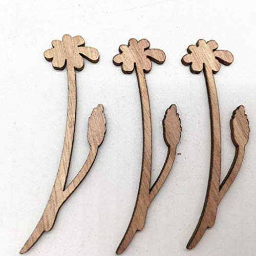 Happyyami 30Pcs Wooden Flowers For Crafts Unfinished Wood Cutouts Wood Shapes Slices For Diy Wedding Birthday Party Favors Centerpieces (Assorted Pattern) #TOP7