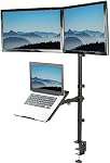 VIVO Ordinateur portable et double 13 à 27 de pouce LCD Moniteur Stand up Desk Mount, Support réglable extra haut, Convient aux ordinateurs portables jusqu'à 17 pouces, noir, STAND-V012L