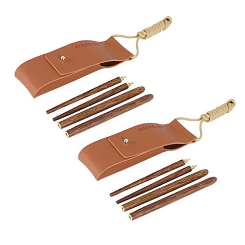 BIUDECO Palillos De Viaje Plegables De Madera y Acero Inoxidable 2 Pares Desmontables Cubiertos Reutilizables Para Camping Barbacoa y Picnic Portátiles y Livianos Con Bolsa De Almacenamiento