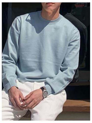 MakeMeChic Men's Long Sleeve Sweater Knit Crew Neck Lightweight Pullovers Sweaters4