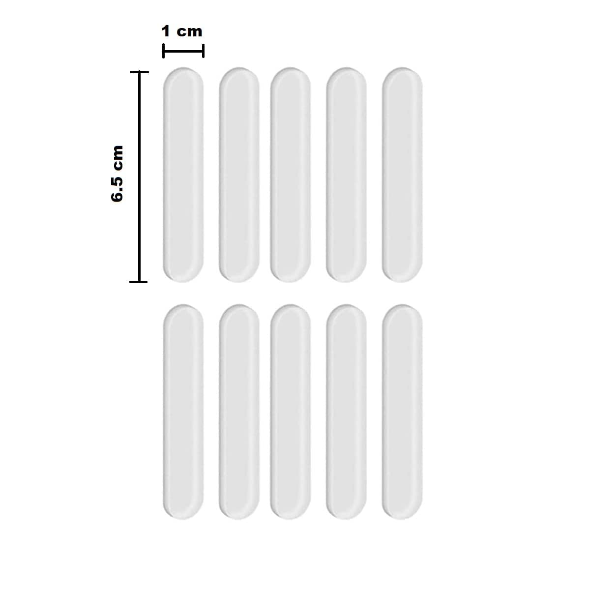 SHFTI Anti-Collision Sticker - Transparent Silicone Door Bumper Strip - Non-Marking Cabinet Handle Protector - Noise Reduction & Anti-Slip - Self-Adhesive - 6.5x1cm - Pack of 10 4