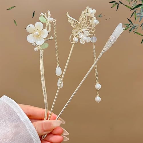 Ewanda store 7 Pcs Vintage Retro Hair Sticks,Chinese Traditional Hanfu Flower Hair Sticks Pins Hair Styling Hair Making Accessories for Women Girls