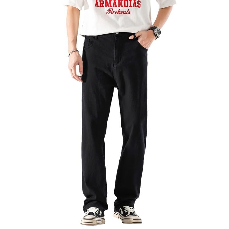 Jeans Pants Trouser Denim Spring and Summer Washed Slim Fit Straight Leg for Men Loose Comfortable High-end Long