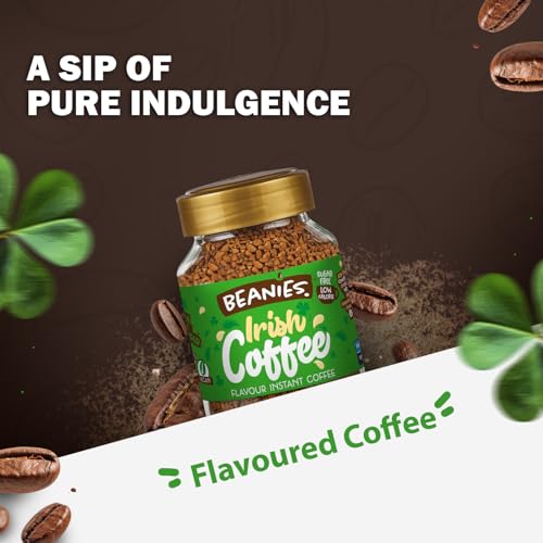 Image of Beanies Irish Cream Flavoured Instant Coffee | 50g | Freeze Dried Coffee with Irish Cream (Pack of 2)