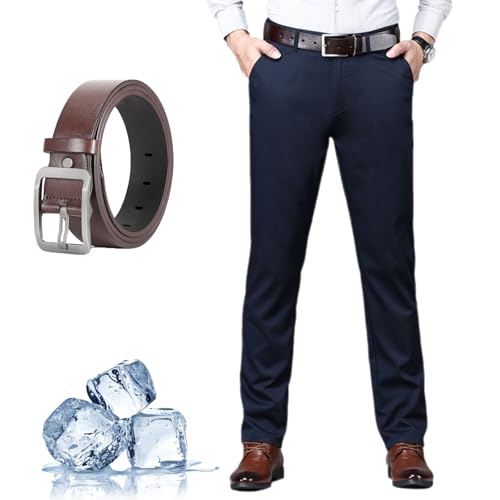 Silamone Timeless Stretch Pants, Timelessflex - Men's High Stretch Straight Fit Pants, Lightweight Suit Pant