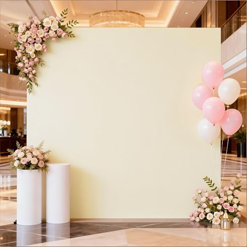 Housse de fond carrée 2 x 2 m ivoire tissu extensible arche anniversaire