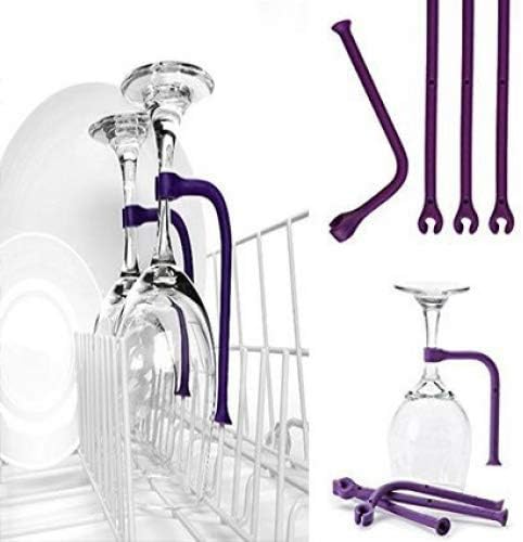 Tether Stemware Saver flexible dishwasher 4 sets for Wine Glass Dishwasher Holder (4)
