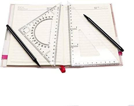 Pack of 2 Transparent Triangle Plastic Ruler Scale Set Square:30/60 Degree & 45/90 Degree Angle Acrylic Architectural Drawing Drafting Tool School Classroom Kids Triangular Rulers