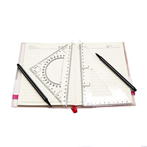 Pack Of 2 Transparent Triangle Plastic Ruler Scale Set Square:30/60 Degree & 45/90 Degree Angle Acrylic Architectural Drawing Drafting Tool School Classroom Kids Triangular Rulers #TOP5