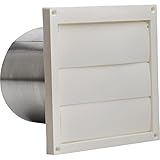 Broan 646 Wall Cap White Plastic Louvered 6" Round Duct