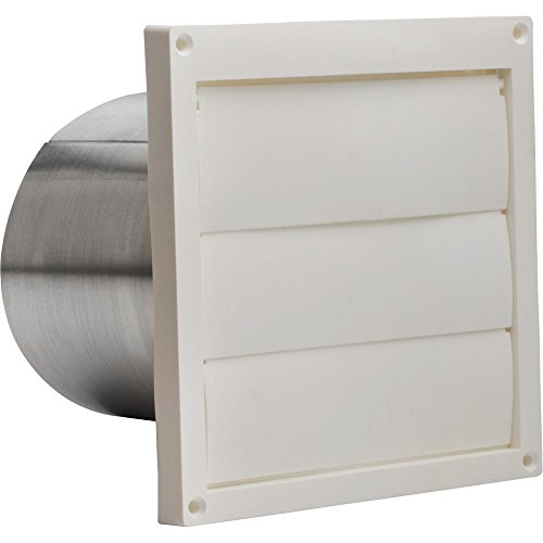 Broan 646 Wall Cap White Plastic Louvered 6" Round Duct #TOP8