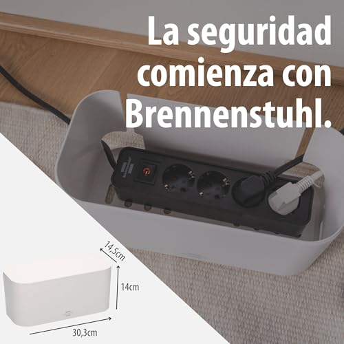 Miniatura 7 de Brennenstuhl Caja De Cables Para Regletas De Enchufes Caja De Plástico Especial Abs, Dimensiones Interiores: 296x129x134mm, Ideal Para El Hogar, La Oficina Y Las Zonas De Recepción Blanco