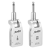 Moukey 2.4GHZ Wireless Guitar System，6 Channels, Rechargeable Lithium Battery Digital Transmitter...