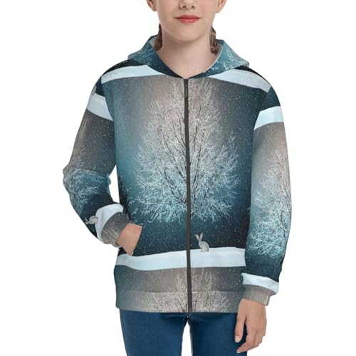 Winter Rabbit Kid Hoodies Boys Zip Up Sweatshirts Girls Pullover with Pocket3