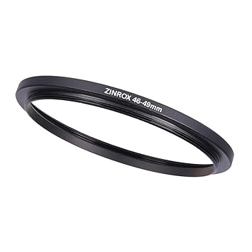 ZINROX 46-49mm Step Up Lens Filter Adapter Ring, Set of 1 Piece - Size : 46mm to 49mm Stepping Ring