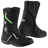 LIMA MOTO Bottes de moto de tourisme en cuir véritable pour homme, homologuées CE, imperméables, semelle en caoutchouc antidérapante, protection renforcée, Noir rugissant, 47 EU